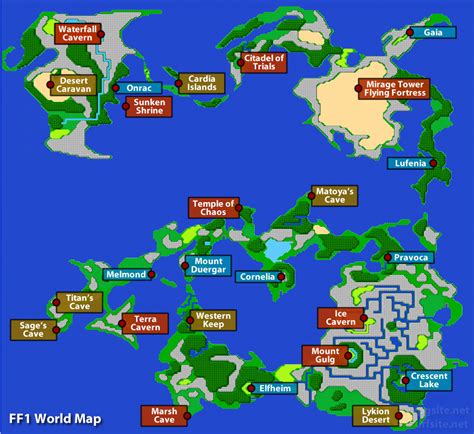 final fantasy 1|Final Fantasy 1 Maps: world, dungeon & town maps for FF1.